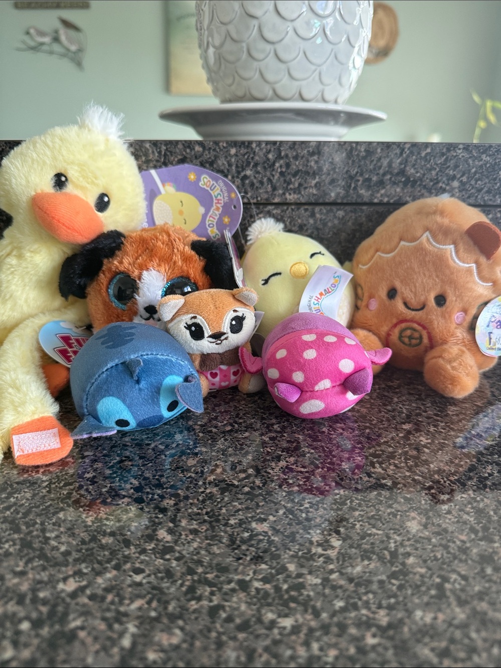 Assortment of small sqishmallows and other plush NWT